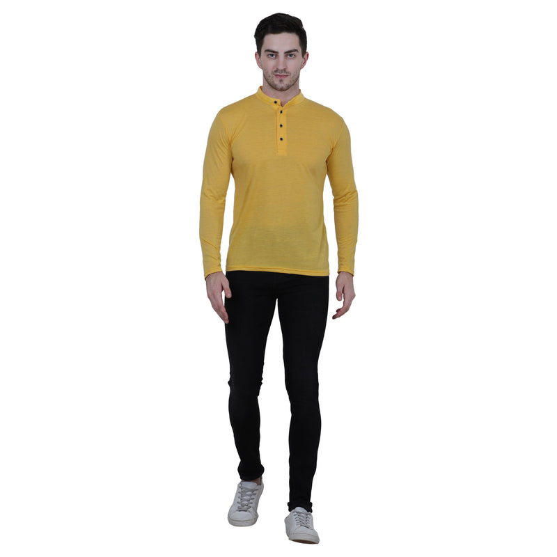 Cotton Blend Solid Full Sleeves T-Shirt